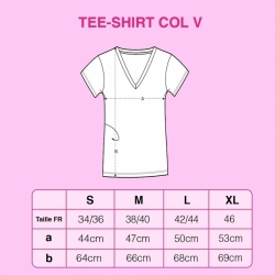 T-shirt Col v Blanc Coeur Alice