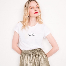 T-Shirt Blanc I Need Pizza FEMME Faubourg54
