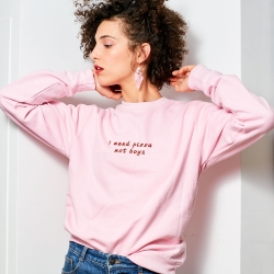 Sweat Rose I Need Pizza FEMME Faubourg54