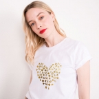 T-shirt Blanc Coeur Arthur Gold T-shirts Faubourg54