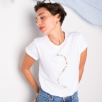 T-shirt Blanc Wonderland Gold T-shirts Faubourg54