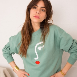Sweat Vert Sauge Marie FEMME Faubourg54