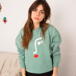 Sweat Vert Sauge Marie FEMME Faubourg54