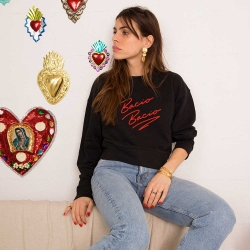 Sweat Noir Kiss Me FEMME Faubourg54